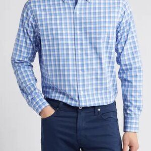 Men's Regular Fit Button Down Dress Shirt Blue and White Nordstrom